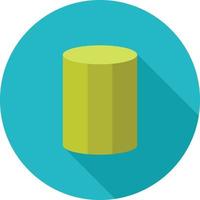 Cylinder Flat Long Shadow Icon vector