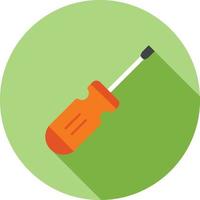 Screw Driver Flat Long Shadow Icon vector