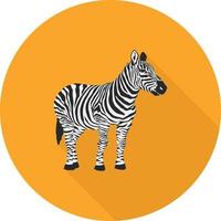 Zebra Flat Long Shadow Icon vector