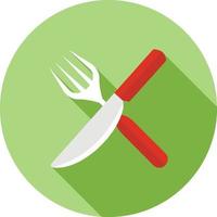 Fork and Knife Flat Long Shadow Icon vector