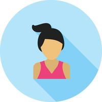 Sporty Lady Flat Long Shadow Icon vector