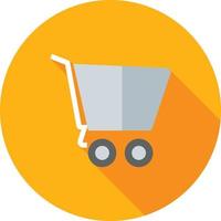 Empty Cart Flat Long Shadow Icon vector