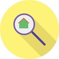 Find House Flat Long Shadow Icon vector