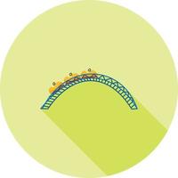 Roller Coaster Flat Long Shadow Icon vector