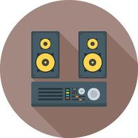 Audio System Flat Long Shadow Icon vector