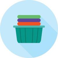 Folded Laundry Flat Long Shadow Icon vector