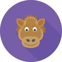 Boar Face Flat Long Shadow Icon vector