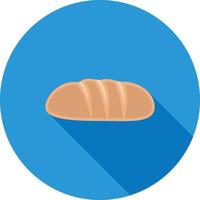Loaf of Bread Flat Long Shadow Icon vector