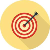 On Target Flat Long Shadow Icon vector