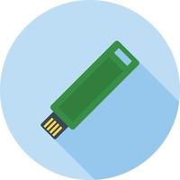 Flash Drive Flat Long Shadow Icon vector