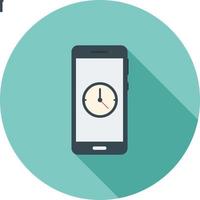 Clock App Flat Long Shadow Icon vector