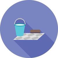 Washing Floor Flat Long Shadow Icon vector