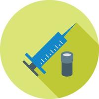 Vaccine Flat Long Shadow Icon vector