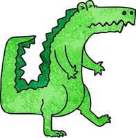 quirky hand drawn cartoon crocodile vector