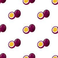Seamless pattern with iIlustration of a passion fruit on a white background vector