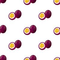 Seamless pattern with iIlustration of a passion fruit on a white background vector