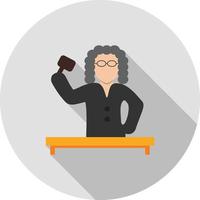 Judge giving Order Flat Long Shadow Icon vector