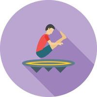 Trampoline Flat Long Shadow Icon vector