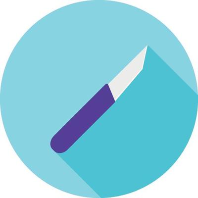 Scalpel Flat Long Shadow Icon