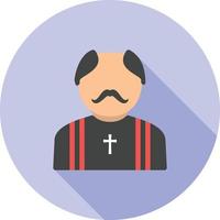 Priest Flat Long Shadow Icon vector