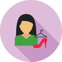 Woman Style Flat Long Shadow Icon vector