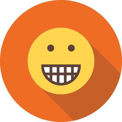 Big Grin Flat Long Shadow Icon