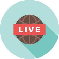 Live News Flat Long Shadow Icon vector