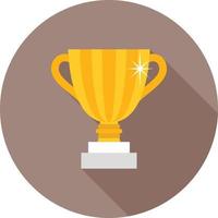 Trophy Flat Long Shadow Icon vector