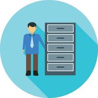 Storage Manager Flat Long Shadow Icon vector