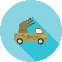 Missile Truck Flat Long Shadow Icon vector