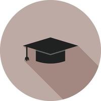 Graduate Hat Flat Long Shadow Icon vector