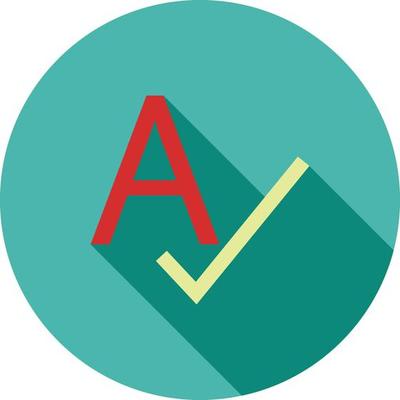 Spellcheck Flat Long Shadow Icon