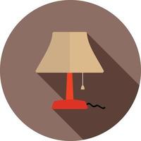 Table Lamp Flat Long Shadow Icon vector