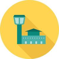 Airport Building Flat Long Shadow Icon vector