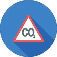 Carbon Dioxide Flat Long Shadow Icon vector