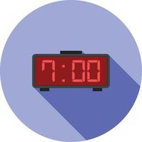 Digital Clock Flat Long Shadow Icon vector