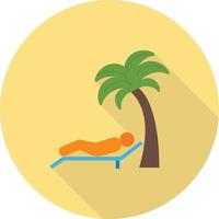 Lying on beach Flat Long Shadow Icon vector