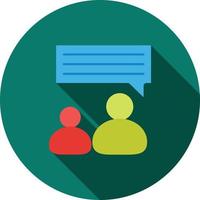 One Person Talking Flat Long Shadow Icon vector