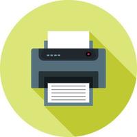 Printer Flat Long Shadow Icon vector