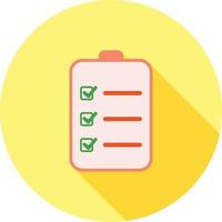 Checklist Flat Long Shadow Icon vector