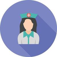 Girl in Nurse Uniform Flat Long Shadow Icon vector