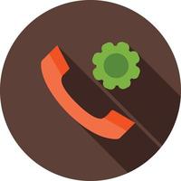 Settings Phone Flat Long Shadow Icon vector