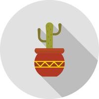 icono de sombra larga plana de planta vector