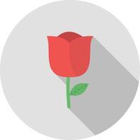 Rose Flat Long Shadow Icon vector