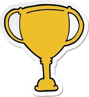 sticker of a cartoon sports trophy vector