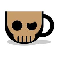 skull head cup logo. simple skull logo design vector
