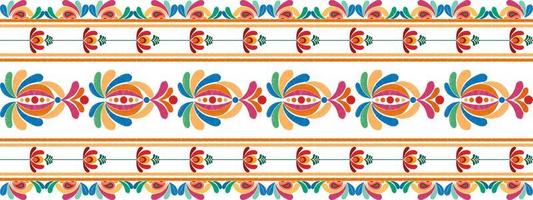 Floral Hungarian polish Moravian folk ethnic seamless pattern design. Aztec fabric carpet boho mandalas textile decor wallpaper. Tribal native motif flower traditional embroidery vector