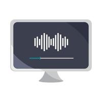 podcast by computer icon vector