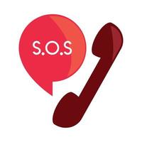 emergency telephone SOS vector