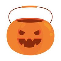 cubo de calabaza halloween vector